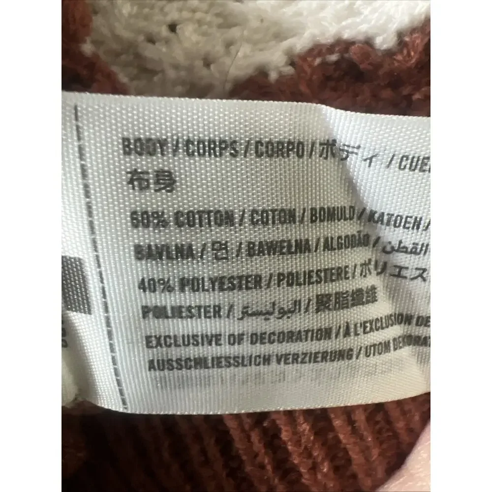 Hollister Striped Knit Sweater Size S Brown Boho Cozy Cottagecore Fall